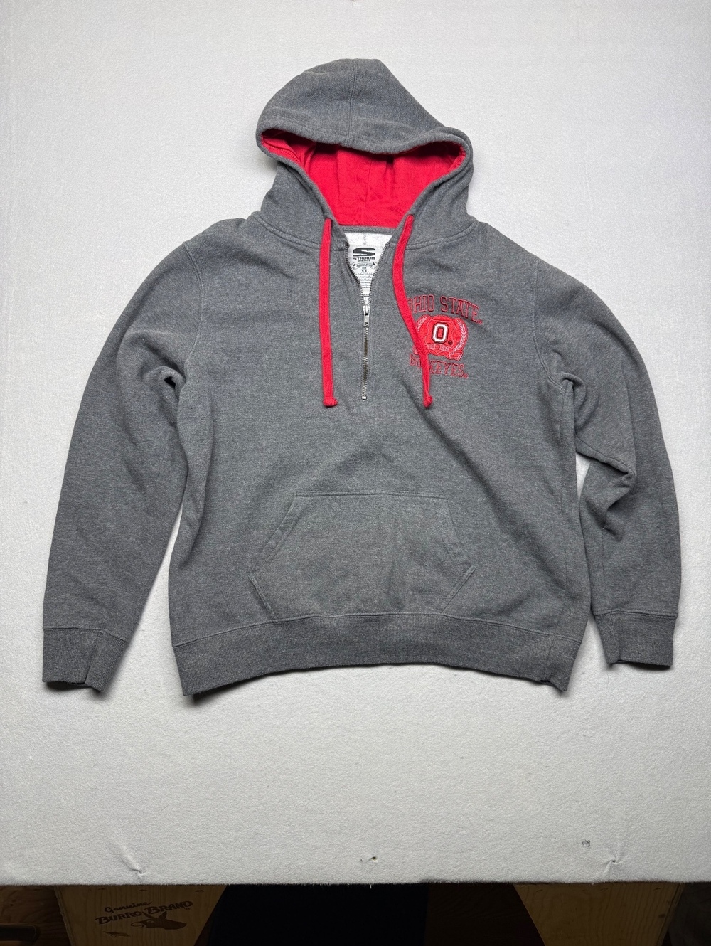 Ohio State Stadium Athletics Hoodie Men XL Gray Red